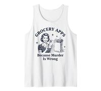 Aplicaciones de comestibles Porque el Asesinato es un Error sarcástico Camiseta sin Mangas