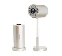 [Aplicaciones integradas] Mini proyector con WiFi y Bluetooth, proyector inteligente 1080P, proyector portátil 4K, enfoque eléctrico, corrección automática Keystone, soporte retráctil de 15 pulgadas