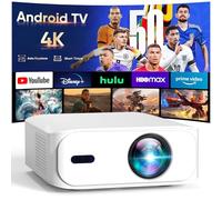 [Aplicaciones integradas] Mini proyector inteligente de corto alcance 4K con WiFi 6 y Bluetooth, proyector de películas automático Keystone para exteriores, proyector portátil de pantalla grande para
