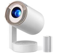 [Aplicaciones integradas y Android 13.0] Mini proyector 1080P 4K, compatible con WiFi 6 y BT5.0, Keystone automático, proyector de películas giratorio de 360° compatible con iOS/Android/TV Stick/HDMI