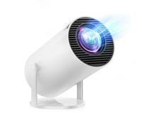 Aplicaciones integradas y mini proyector Android 14.0 portátil de 30000 lux, 4K, compatible con rotación de 180° y Keystone automático, compatible con TV Stick/Windows/iOS/Android/HDMI/USB (blanco, 17