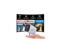 【Aplicaciones integradas y wifi】Mini proyector con WiFi y Bluetooth, proyector para exteriores para dormitorio, compatible con 4K 1080P, Keystone automático con HDMI/TV Stick/Memory Stick/Laptop