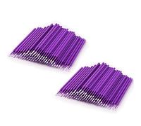Aplicador de 200 unidades, microporo con cabezal de cepillo flexible, microfibra suave para extensiones de pestañas, limpieza de delineador de ojos, aplicación de arte de uñas y maquillaje, color