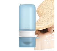 Aplicador de bloqueador solar, dispensador de silicona recargable de 100 ml, botella de protección solar con cara de bola rodante, esparcidor de loción portátil para niños, adultos, familia, hombres