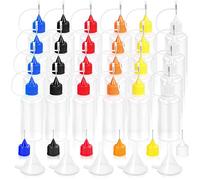 Aplicador de Botella de Pegamento con Punta de Aguja Herramienta de Quilling DIY Pintura, Botella de Precisión de aceite de aguja 30ml (24pack)