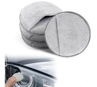 Aplicador de Cera de Microfibra VLYX, 4 Almohadillas aplicadoras Ultra Suaves, Detalles con Bolsillo para los Dedos Almohadillas para pulir Autos para Limpieza de Autos Pulido Fino (Gris)