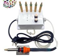 Aplicador de diamantes de imitación termoadhesivos, herramienta autocebante con 6 puntas de latón, kit de herramientas para deslumbrar, temperatura y succión ajustables, para manualidades