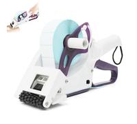 Aplicador de etiquetas de mano con rodillo para calcomanías de código de barras en botellas redondas, cuadradas y planas en supermercados y almacenes