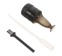 Aplicador de Líquido Capilar 3ml Transparente Negro para Cuero Cabelludo | Gotero y Cepillo de Limpieza, Plástico y Metal, Uso Preciso en Zona de Crecimiento, Diseño Ergonómico