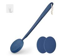 Aplicador de Loción para Espalda, Mango Largo de Plástico, Crema Hidratante, Autobronceador, Protector Solar, Aplicador para Ancianos, Hombres o Mujeres con 3 Almohadillas Lavables (azul)