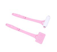 Aplicador de loción plegable 2 en 1 ergonómico rosa | ABS y esponja suave, para espalda y zonas difíciles, uso en casa y viaje, incluye rascador, color rosa