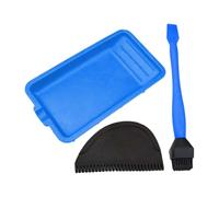 Aplicador de pegamento para madera, pincel de silicona y bandeja, juego de 3 piezas con peine, herramienta duradera y antiadherente para carpintería, reparación de muebles, bricolaje
