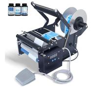 Aplicador Eléctrico de Etiquetas Para Botellas Redondas, Máquina Etiquetadora de Botellas Redondas con Pedal y Diámetro de Botella de 20-100Mm, 2 Métodos de Control, Aplicador de Et Standard Labeling