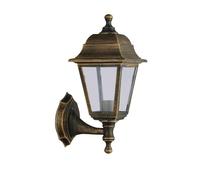 Aplicador Exterior de Albahaca, 1xE27, Oro Viejo, IP44, Policarbonato, 35x15x19.7 cm, Ideal para iluminación en exteriores y ambientes húmedos.