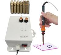 Aplicador Hotfix, kit Bedazzler for ropa con 6 puntas de ajuste de latón, temperatura y succión ajustables,kit herramientas autocebantes Bedazzling,fijador varita,for tela zapatos ropa cristal