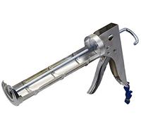 APLICADOR SILICONA CROMADO C/Cremallera, Pistola Profesional De Cartuchos De Silicona, Pistola De Silicona, Pistola Manual De Silicona, Aplicador de Silicona,Pistola para Sellar con Silicona