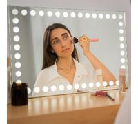 Aplike - Espejo con Luz LED para Maquillaje 60 x 40 cm, Espejo Tocador con Botón Táctil y Luz Regulable Cálido/Frío (3000K - 6000K) - Espejo Hollywood