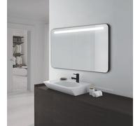 Aplike - Espejo de Baño con Luz LED Frontal - con Marco de Aluminio Negro - Luz Blanca Neutra (4000K) - 120 x 70cm | Modelo Rio