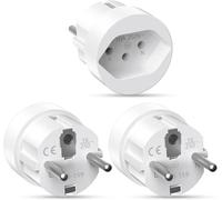 Aplimln 3 Piezas Adaptador de Corriente Suiza/Liechtenstein a UE, Enchufe de 3 Clavijas Tipo J/E a Conector de 2 Clavijas Tipo DE/FR/IT/ES para Viajeros