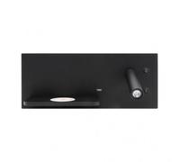 Aplique 2+8w 4000k velazquez dcho negro usb+qi 130lm doble encendido