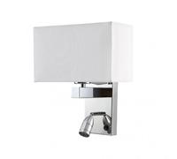 APLIQUE GABRIEL CROMO CON PANTALLA BLANCA + LECTOR LED