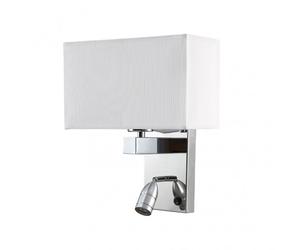 Aplique 3w 4000k + 1xe27 gabriel cromo/pantalla blanca 285lm 31x26x15,