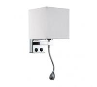 Aplique 3w 4000k+1xe27 stephen cromo/pantalla blanca 285lm 38x17x20cm