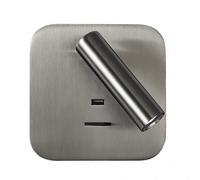 Aplique 3w 4000k giotto cuadrado niquel puerto usb 150lm c/interrupto