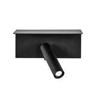 Aplique 3w 4000k leonardo negro c/estante y usb 150lm c/interruptor 1