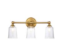 Aplique Baño LED G9 IP44 B: 53,3 CM Metal Cristal En Latón Luz de Pared