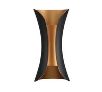 Aplique Barredor De Pared 10w 4000k Dickens Negro/oro 950lm 20x10x9 Cm Ip65 Aluminio