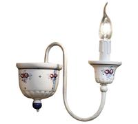 Aplique Cerámica Blanco H:21CM para E14 Pintado a Mano Casa Floral Wandleuchte