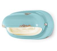 Aplique Cerámica Cristal 24CM Ancho Azul Claro Shabby Antiguo E27 Marítimo