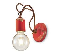 Aplique Cerámica Industrial B: 11 CM Hecho a Mano E14 Rojo Luz de Pared Interior