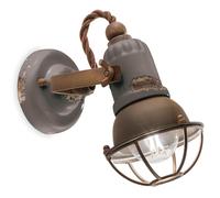 Aplique Cerámica Metal Ajustable B: 9 CM Hecho a Mano Gris Topo Pared Luz Spot