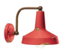 Aplique Cerámica Metal E27 B: 20 CM Industrial Rojo Shabby Luz de Pared Interior