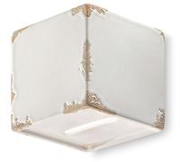 Aplique Cerámica Pequeño B: 10 CM En Shabby Blanco Antiguo G9 Luz Pared Pasillo