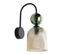 Aplique Comedor Cristal Metal E14 Coñac Verde B: 13 CM Wandleuchte dormitorio
