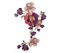 Aplique con forma de flor, tamaño grande, para coser, ideal para decorar prendas de ropa o para hacer manualidades morado