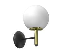 Aplique Cristal Bola Metal T: 23 CM E27 Oro Blanco Wandleuchte dormitorio