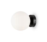 Aplique Cristal Bola Pantalla E14 Redondo D:15CM Negro Blanco Pared Luz Baño