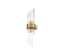 Aplique Cristal Metal E14 H: 46,2 CM en Dorado 2-flammig Art Deco Wandleuchte