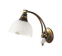 Aplique Cristal Pantalla en Blanco Latón Estilo Moderno Tobsyn Wandleuchte Salón