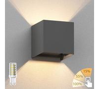 Aplique CUBEL para exterior antracita IP65 Up & Downlight cuadrado + LED [EEK: D]