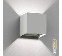 Aplique CUBEL para exterior blanco IP65 Up & Downlight cuadrado + lámpara
