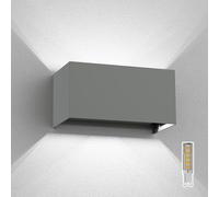 ledscom.de Aplique CUBEL para exteriores, gris, IP65, up & downlight, incl. 2 lámparas LED, 4,4 W c/u, 596 lm, blanco