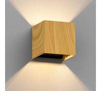 Aplique CUBEL para exterior IP65 up/downlight aspecto madera cuadrado 1x G9