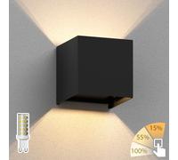 Aplique CUBEL para exterior negro IP65 Up & Downlight cuadrado + LED [EEK: D]