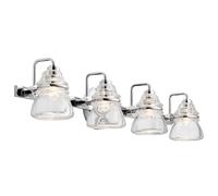 Aplique De Baño Cromado 78,3 Cm De Ancho 4X G9 LED IP44 Lámpara De Pared
