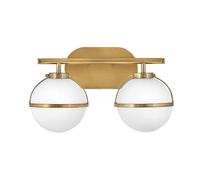 Aplique De Baño IP44 38,1 Cm De Ancho 2X E14 En Latón Blanco Luz De Pared